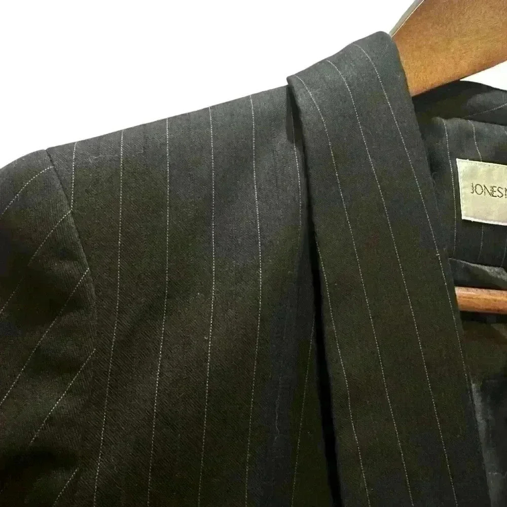 Jones New York Suit Jacket Blazer Black With Brown Pinstripe Lined Women’s 8P - Picture 2 of 11